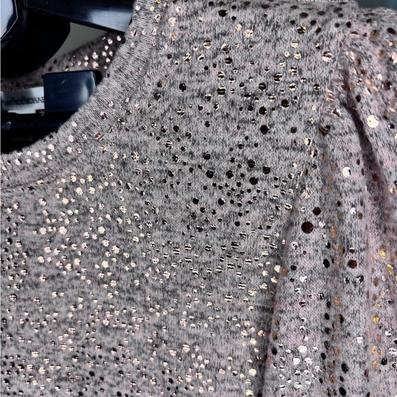 John Paul Richard Pink Sweater with Metallic Dots & Balloon Sleeves - Picture 2 of 5